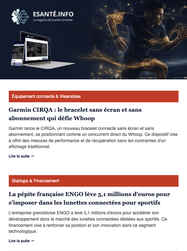 Aperçu de la newsletter sportech